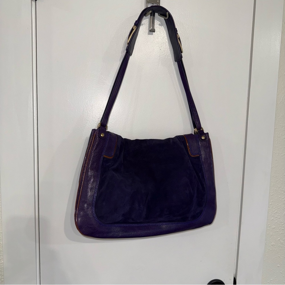 Vintage Versace Suede & Leather Shoulder Flap Messenger Bag - Picture 5 of 16